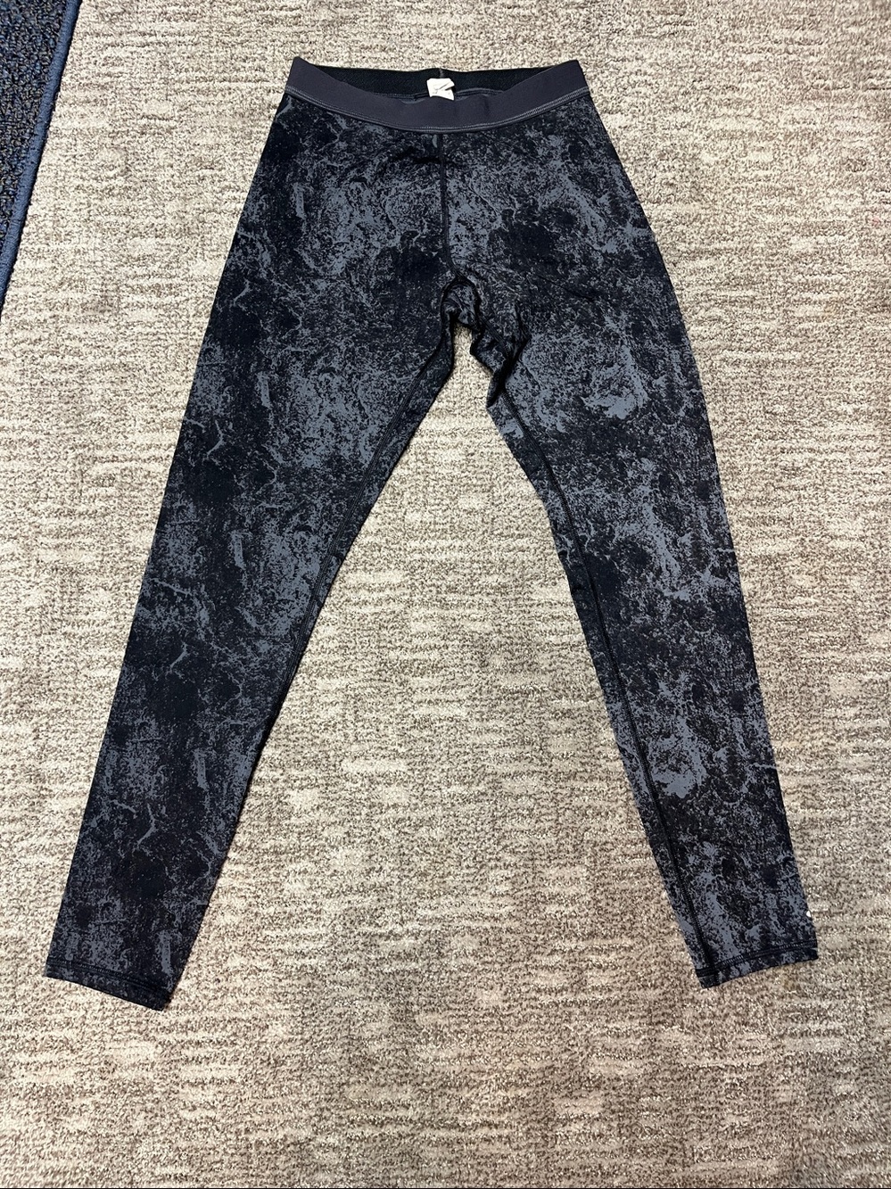 Champion Ladies Black Marble-Print Leggings